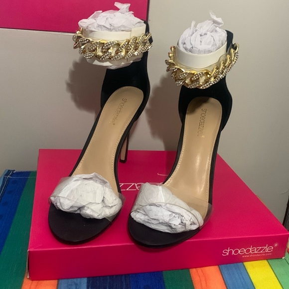 Shoe Dazzle Shoes - Shoe Dazzle/ Size: 11/ Black & Gold Heels